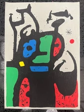 Joan Miro (Handmade) Drawing mixed media on paper signed & stamped