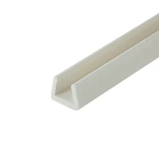 Outwater Plastics White 3/8" Styrene Plastic U-Channel/C-Channel