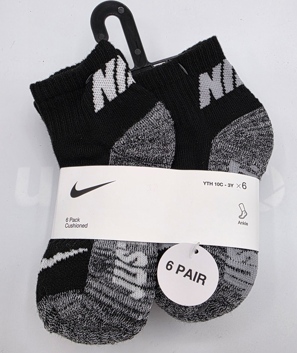 Nike Youth Ankle Socks Pair Shoe Size 10C-3Y Cushioned Sock Size