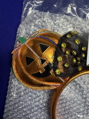 Baublebar Disney Halloween Minnie Pumpkin Ears Headband New 