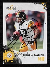 BAS 2010 Score Antwaan Randle El #292 Beckett Auth Sticker Auto 2k2