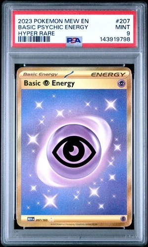 2023 POKEMON MEW EN-151 HYPER RARE #207 BASIC PSYCHIC ENERGY PSA 9