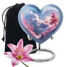 Cherry Blossom Funeral Heart Urns For Human Ashes Female Adult