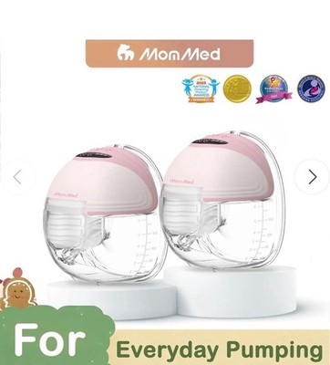 MomMed Wearable Breast Pump S21 Pink - Double Electric - 24mm - Leak-Proof 