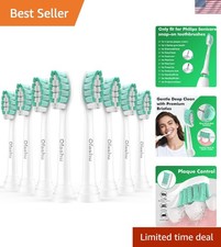Dentist-Inspired Brush Heads Compatible with Sonicare - 8 Pack for Peak Hygiene