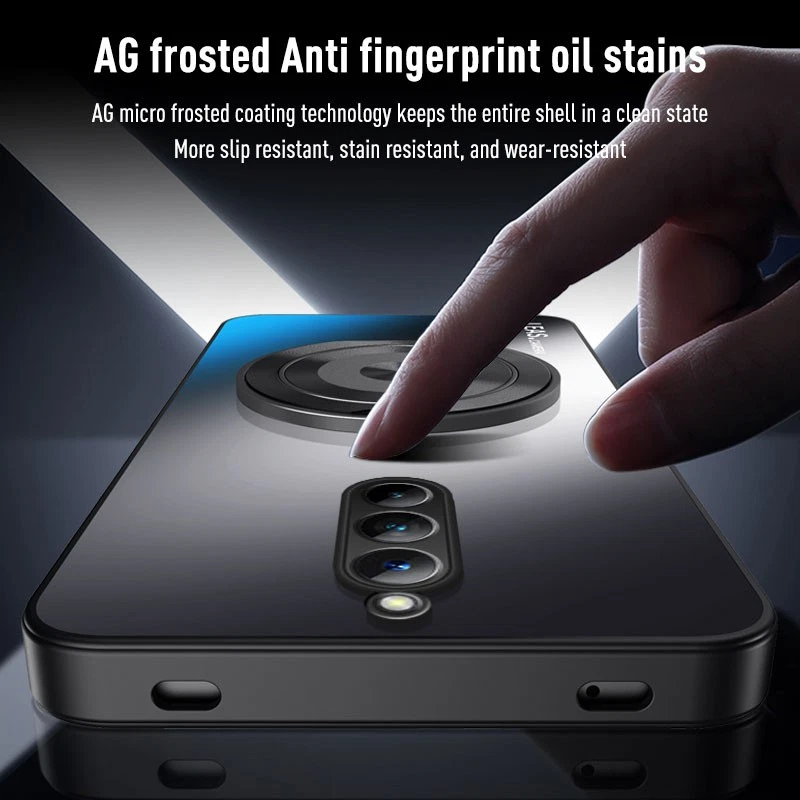 Funda híbrida de acrílico AG con soporte para ZTE nubia Red Magic 8 Pro a prueba de golpes Foto 3 de 4