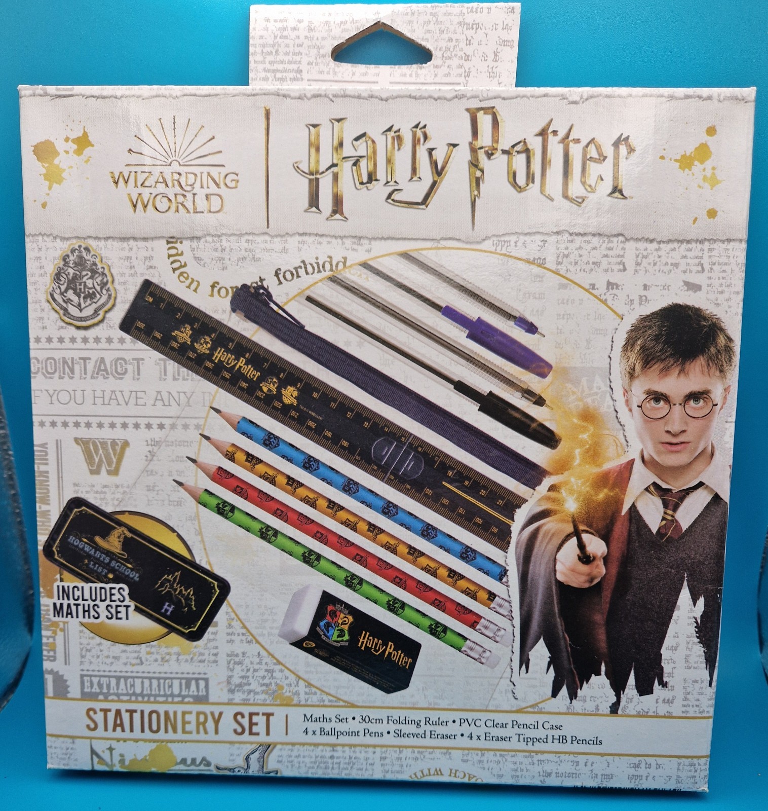 Harry Potter Stationery - Maths Set, Ruler, Pencil Case, Pens, Eraser + Pencils