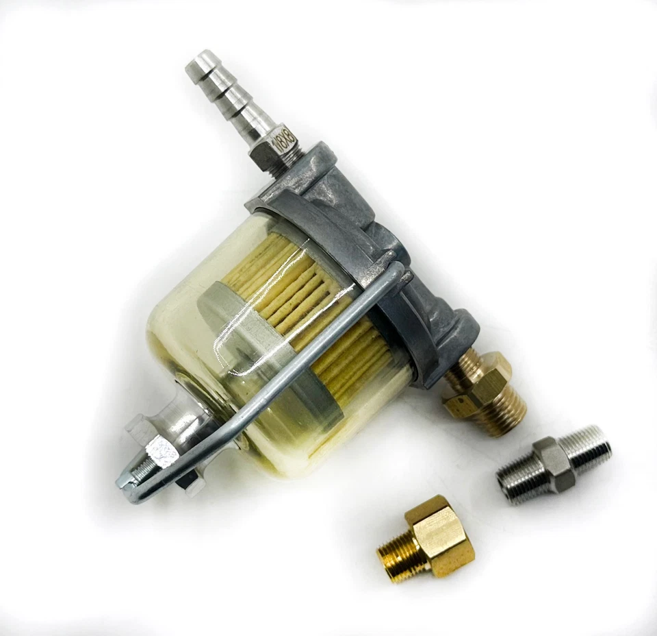 Filtro de combustible de tazón transparente para carburador de 1 o 2 barriles GM Car Truck años 50-60 Foto 4 de 4