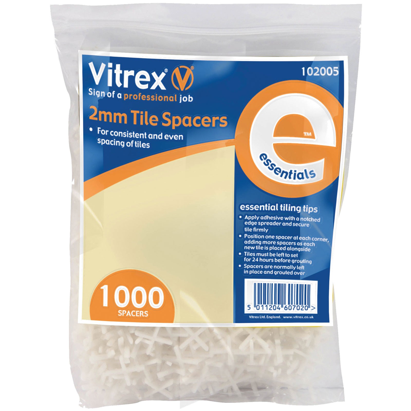 Vitrex Essential Tile Spacers 2mm (Pack 1000)