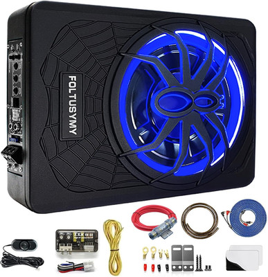 1200W 10'' Slim under Seat Powered Car Subwoofer, High/Low Level Input, Car/Truck