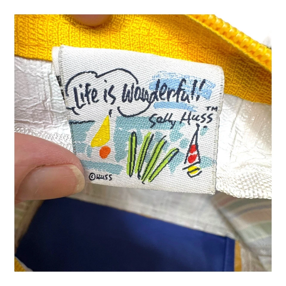 Bolso Grande Colorido Caprichoso Peces Tropicales Playa Sally Huss Y2K Rayas LEER Foto 4 de 4