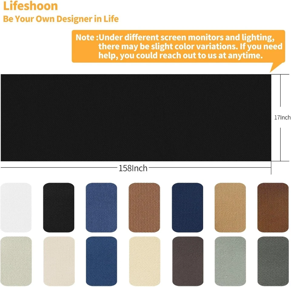 Versatile 17x158 Inch Black Fabric Patches for Quick Furniture Repairs - Image 4 of 4