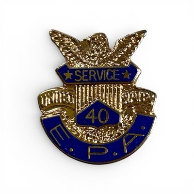 40 YEARS OF SERVICE U.S. Environmental Protection Agency Pin EPA E.P.A. Vintage