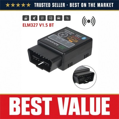 ELM327 V1.5 OBD2 Bluetooth 5.1 Car Code Reader Scanner 16 Pin Diagnostic Tool