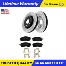 Front Drilled Brake Rotors Ceramic Brake Pads Kit for 2007 - 2013 Nissan Altima