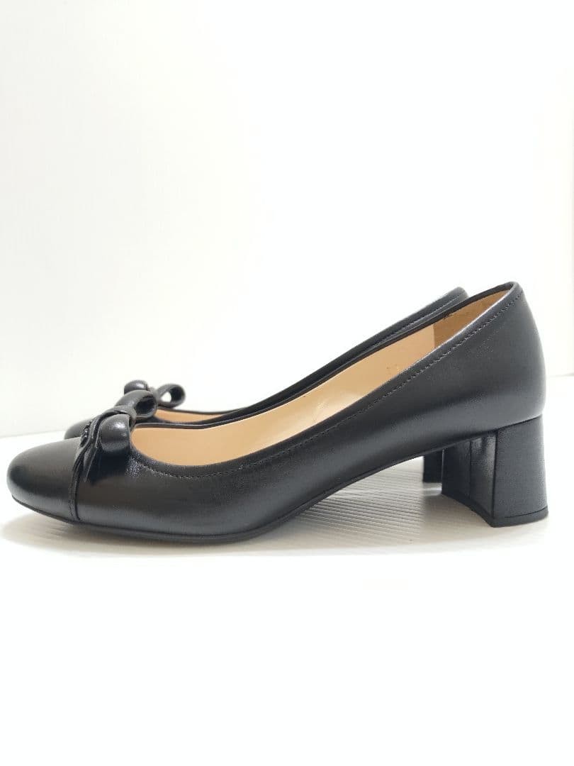 PRADA Women's Ribbon Pumps Size:37/JP:24 Leather Black From Japan 135150K Authen thumbnail 2