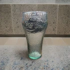 Vintage Coca Cola Coke Glass Green Pebbled Hammered Finish 16 oz.