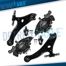 Front Steering Knuckles Bearing Hubs Lower Control Arms for Toyota Highlander
