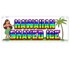 HAWAIIAN SHAVED ICE CLEARANCE BANNER Advertising Vinyl  Flag Sign INV