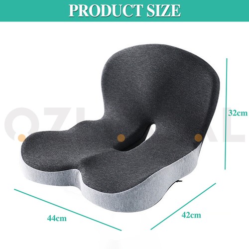 Memory Foam Seat Back Cushion Ergonomic Back and Lumbar Support Sciatica Relief - Picture 8 of 15