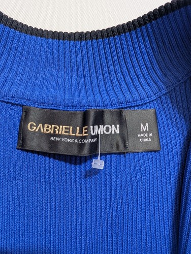 Gabrielle Union New York & Co Blue Long Sleeve Knee-Length Shift Dress Medium - Picture 5 of 8