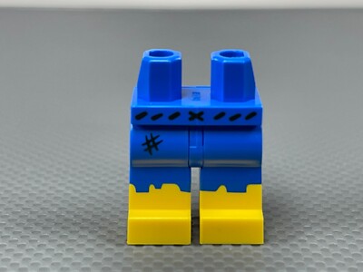 LEGO Minifigure Blue Hips & Legs Yellow Boots Black Belt Tattered