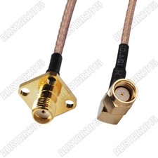 SMA female flange 4 hole panel mount to RP-SMA male Pigtail Cable RG316 15cm