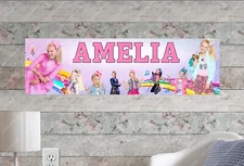 Jojo Siwa - Personalized Name Poster Customized Birthday Party Wall Banner