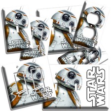 STAR WARS BB-8 DRON ROBOT LIGHT SWITCH OUTLET PLATES FAN GIFT GEEK ROOM HD DECOR