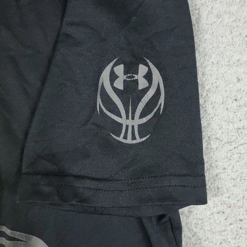 Under Armour T Shirt Boys Size Medium Black Heatgear Casual Short Sleeves Kids - Picture 4 of 9