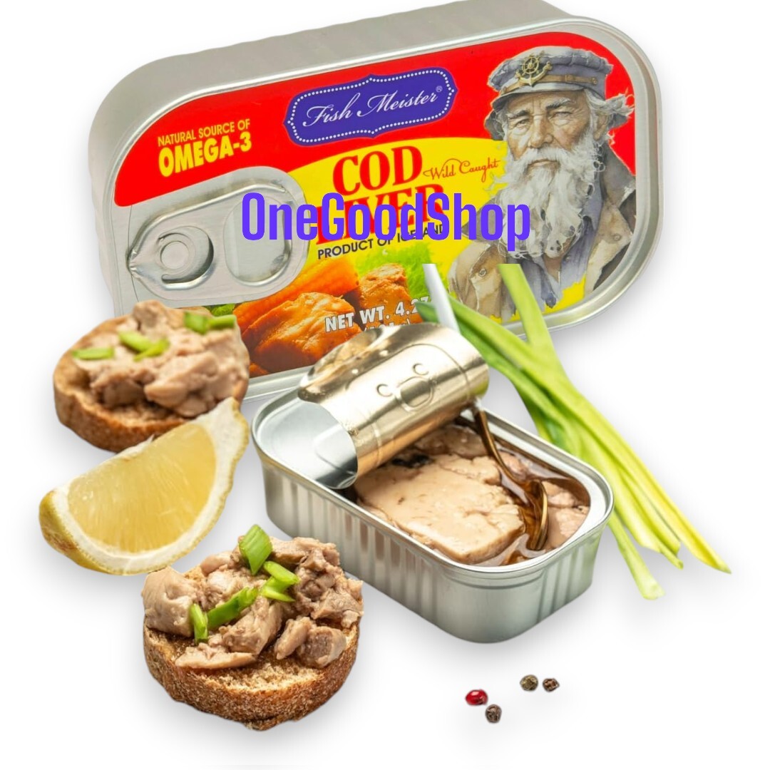 Fish Meister COD LIVER Canned in Oil - Wild Caught Cod Liver with Omega ...