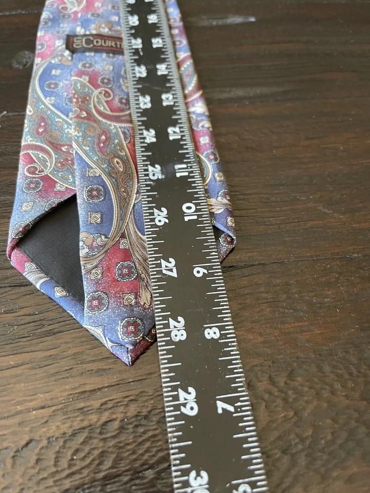 Corbata de cuello CC Courtenay para hombre multicolor cachemira 100 % seda hecha en Costa Rica Foto 4 de 4