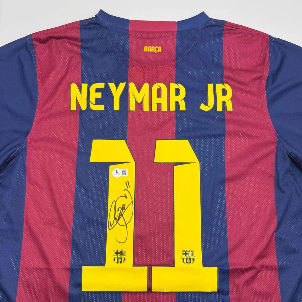 Autographed/Signed Neymar Jr FC Barcelona Blue Soccer Jersey Beckett BAS COA - Image 2 of 4