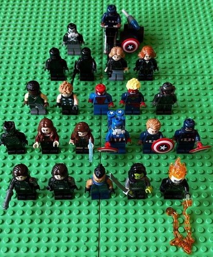Lego Marvel Lot of 22 Minifigures Captain America Thor Black Panther More As Is - Picture 2 of 16