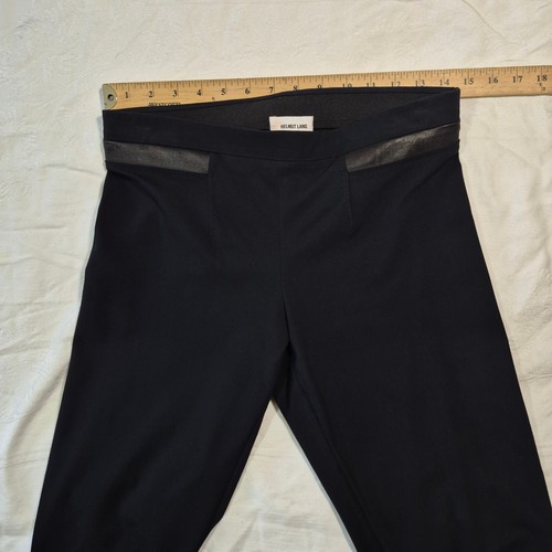 Helmut Lang Leggings Black with Leather Panels B06HW223 Medium TALL Excellent 30 - Picture 8 of 17