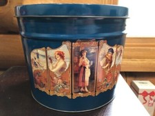 Vintage Coca Cola Cannister 1984 20's Style Women on Decals Around Can