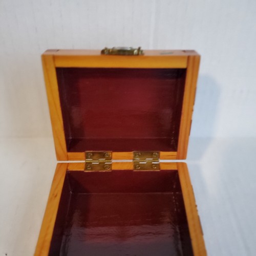 Scatola Gioielli Fatti a Mano Marrone Legno Farfalle Fibbia Rustico Piccoli Anelli 4""x3""x2 - Foto 9 di 12