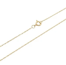 14K Solid Yellow Gold .85mm Loose Rope Chain With Spring Ring Lock-18 inches