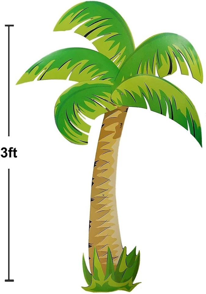 CONJUNTO 3-5 pies-Recorte Articulado PALMTREE-FLAMINGO-TIKI Luau Graduación Fiesta Decoración Foto 4 de 4