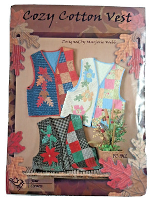 Cozy Cotton  Vest Ladies  sewing pattern New Size S-XL Cut & counted