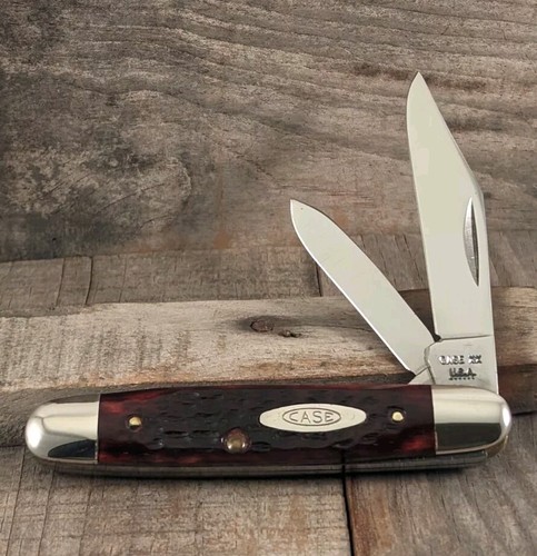 1974 Case XX Beautiful Choice Red Jigged Bone 3.5" Medium Cigar Jack Knife 62055