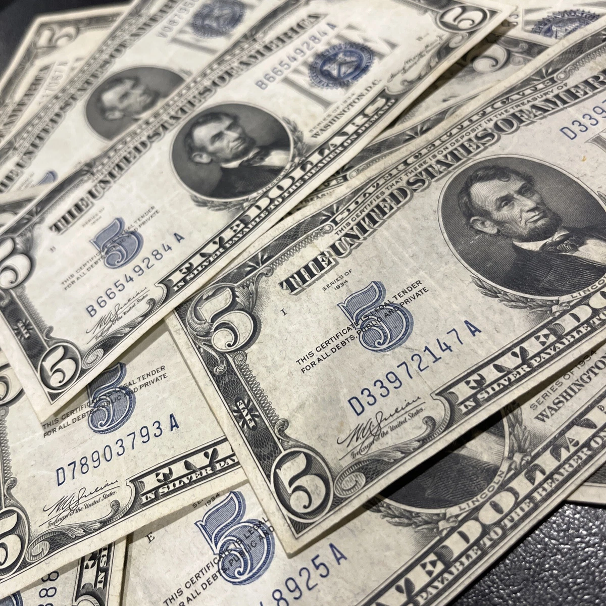 1934 5 美元纸币| eBay