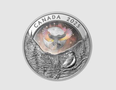 2025 Canada Raven Moon Sky Hologram $20 1oz Silver Coin