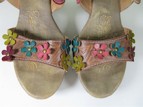 Italian SPRING STEP Leather Ankle Comfort Sandals size 10 Medium - Picture 3 of 6