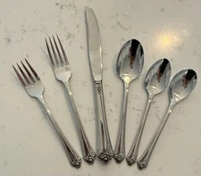 Oneida Fantasy Rose 6 PC Place Setting Community Stainless Flatware