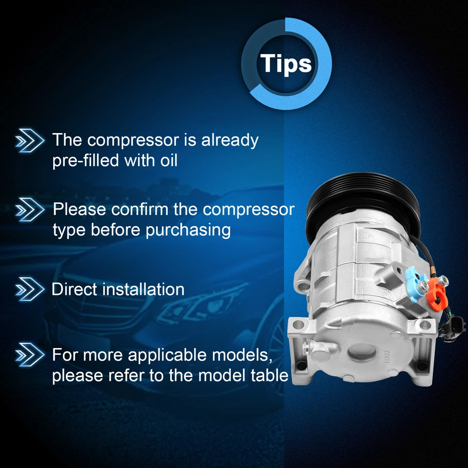 AC Compressor For Dodge Caravan Chrysler Town & Country 2001- 2007 3.3L 3.8L - Image 4 of 4