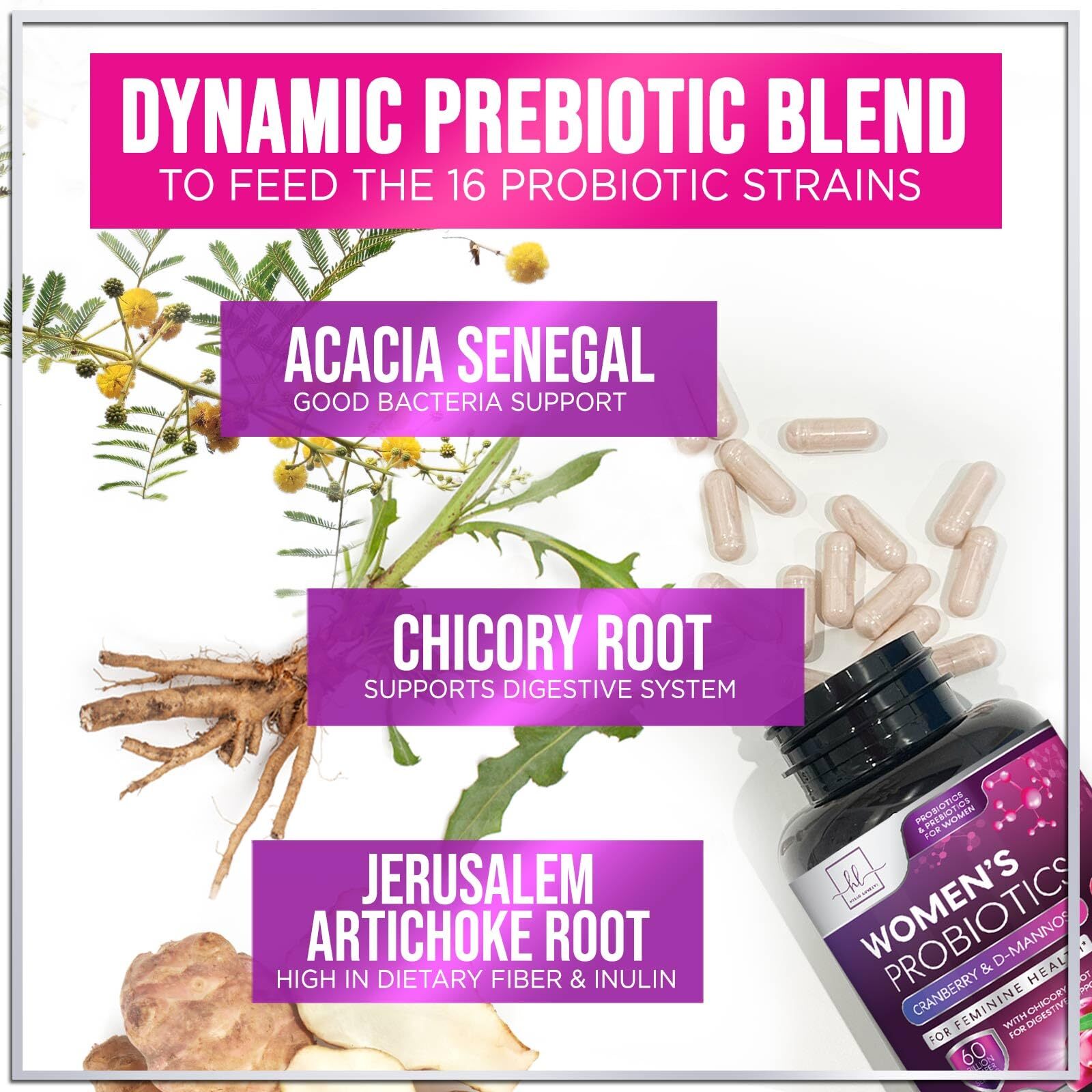 Probiotics For Women 60 Billion CFU - Women's Digestive & Vaginal Health