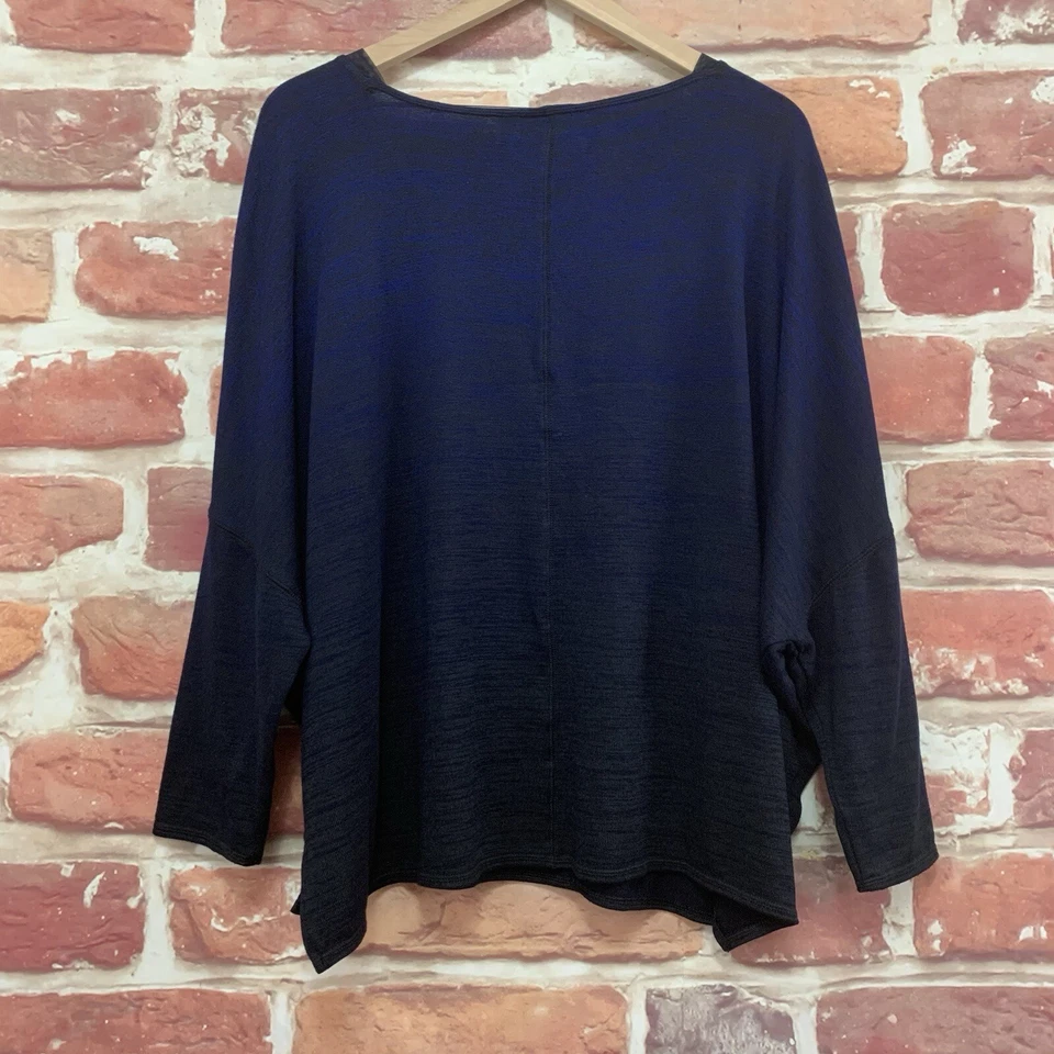 Suéter Simply Vera Wang para mujer XL azul negro jaspeado tejido mangas Dolman Foto 4 de 4