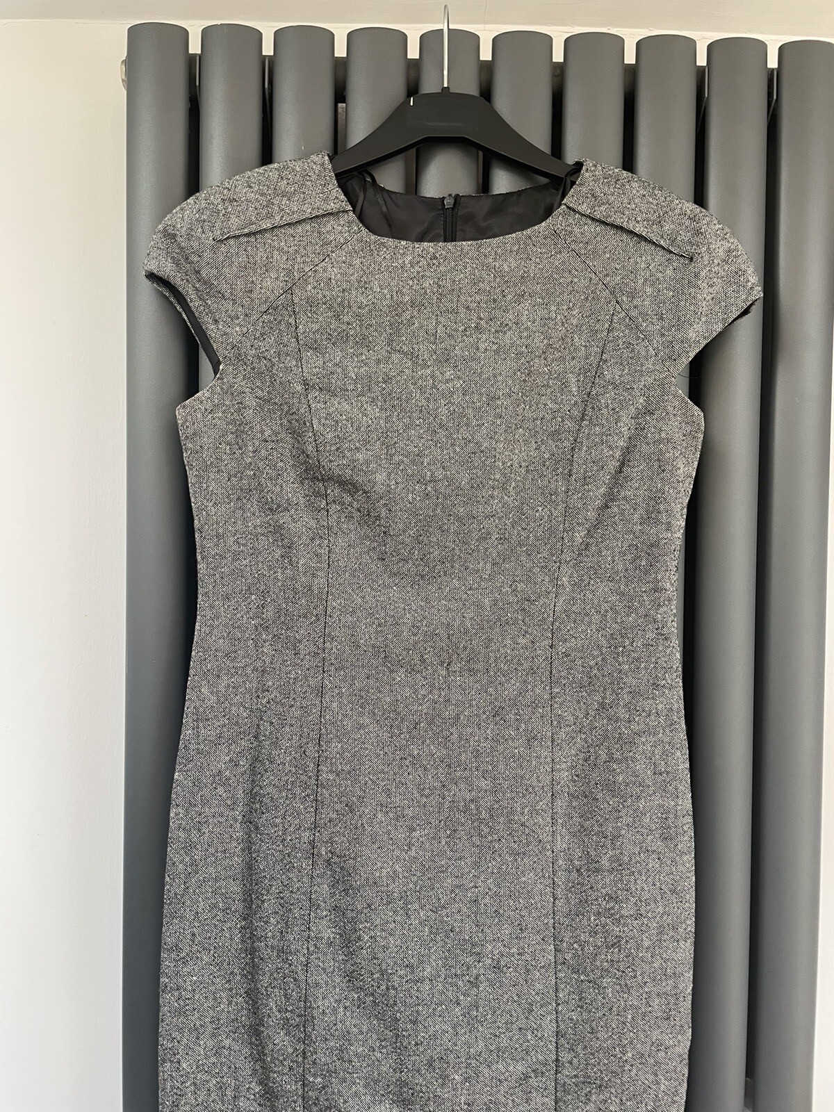 Zara basic grey wool blend beautiful shift dress … - image 2