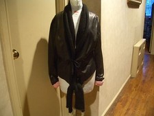 Amazing Design 1020 By Nicole Black Butter Soft Leather & Wool Ladies Jacket L
